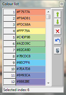 Gestion de la liste des couleurs